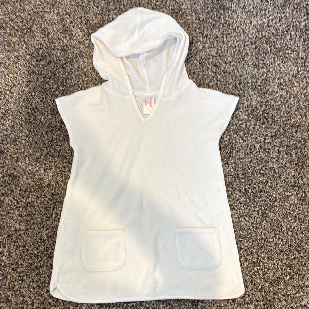 Kids White Hooded Swim Cover